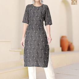 HERE&NOW Selection Of 2 Geometric Printed Round Neck Straight Kurtas-18