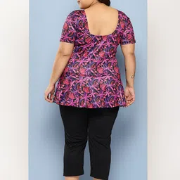 BAESD Plus Size Printed Swimwear & Attached Shorts With Goggle image 3