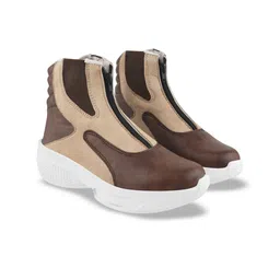 Stylestry Women Colourblocked Casual Platform-Heeled Chelsea Boots-picture-36