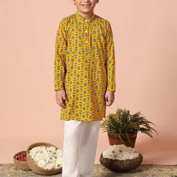 Sangria Boys Printed Kurta With Trousers-56