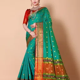 AKSH FASHION Floral Woven Design Zari Patola Saree-picture-28