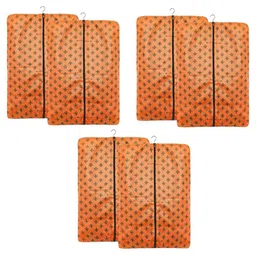 prettykrafts Orange & Black 6 Pieces Floral Printed Desk Suit Organisers-26