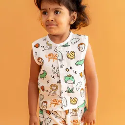 A Toddler Thing Hello Jungle Kids Printed Muslin Jablas With Shorts-image-40