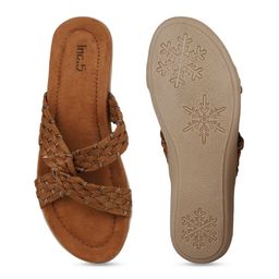 Inc 5 Women Printed Open Toe Flats with Bows image 5