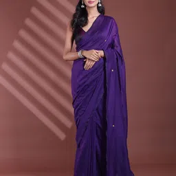 Charukriti Sequinned Pure Cotton Tassel Saree-picture-0