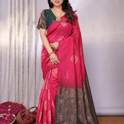 Styleveda Ethnic Motifs Woven Design Zari Banarasi Saree-image-33