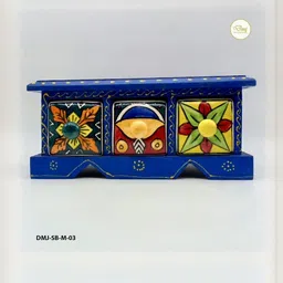 DIWAM HANDICRAFTS Decorative Multicolor Floral Pattern Decorative Mini Storage Box-picture-25