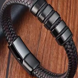 PIXFLIK Men Leather Cuff Bracelet-image-64