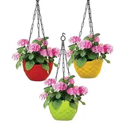 Go Hooked Set of 3 Plastic Hanging Planter-36