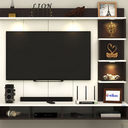 ANIKAA Brown & White Wooden TV EntertainmentUnit-image-99