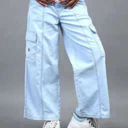 UNDER FOURTEEN ONLY Girls Mildly Distressed Heavy Fade Jeans-image-88