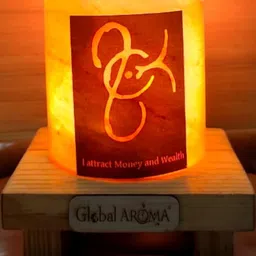 GLOBAL AROMA Pink Printed Wood Contemporary Cylindrical Shaped Table Lamp-44