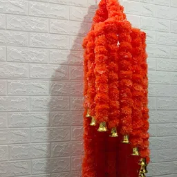 Sellplus Jhoomer Orange-Colored & Yellow Textured Flower & Bell Wall Hangings-picture-3