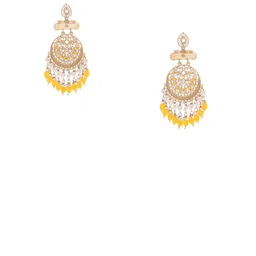 Anouk Set Of 2 Gold-Plated Artificial Stones Studded & Beaded Contemporary Chandbalis image 4