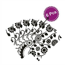 LooManthaTransparent and Black 6 Pieces Printed Table Placemats-8