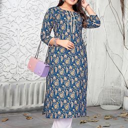 ZAZADIYA IMPEX Women Blue Kurtis-image-96