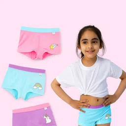SuperBottoms Girls Pack Of 3 Boy Short Antimicrobial Briefs UND-GBS-UP-UPR-UR-4-6Y-3P_N-58