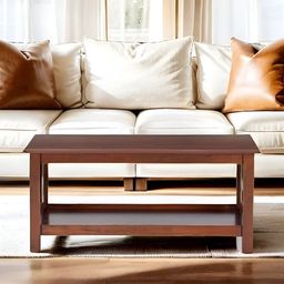 Royaloak Brown Wooden Rectangle Top Coffee Table-23
