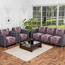 Kuber Industries Brown & White Printed 10 Pieces Cotton Sofa Cover With Arms-image-58