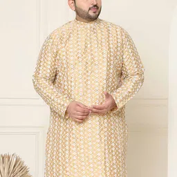 SOJANYA PLUS Men Floral Embroidered Kurta-image-83