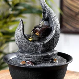 THE ARTMENT Grey & Black Textured Luna's Whisper Table Fountain-25