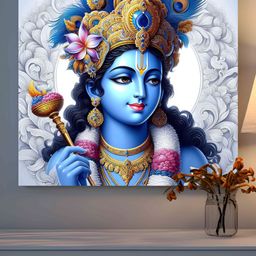 SAF Blue & Gold-Toned 1 Piece Wood Religious Wall Paintings-image-46