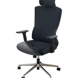 HOKIPO Grey Textured Computer Desk Rotating Boss Chair Cover-7