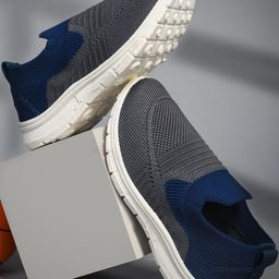 YK Boys Blue Textile With PVC Slip-On Sneakers-picture-19