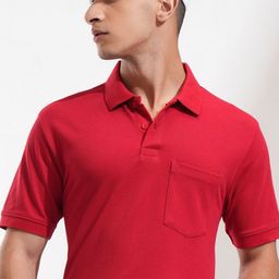 HIGHLANDER Men Solid Polo Collar Cotton T-shirt-image-45