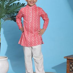 Cutiekins Boys Chevron Printed Kurta with Pyjama-image-1
