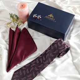 Alvaro Castagnino Men Accessory Gift Set of Tie, Cufflinks, Pocket Square-image-46
