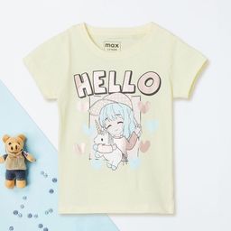 max Girls Graphic Printed Round Neck Pure Cotton T-shirt-image-85