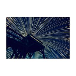 Inephos White & Navy Blue 1 Piece Printed Canvas Wall Art-image-51