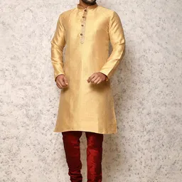 RANAK Geometric Woven Design Mandarin Collar Straight Kurta With Churidar-image-18