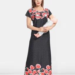 Be You Women Printed Maxi Maternity Nightdress-picture-10
