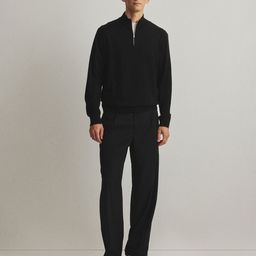 H&M Regular Fit Zip-Top Merino Wool Jumper-picture-3