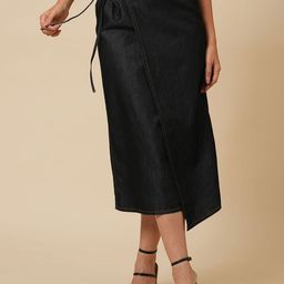 Chemistry Women Pure Cotton Wrap Midi Skirt-picture-19