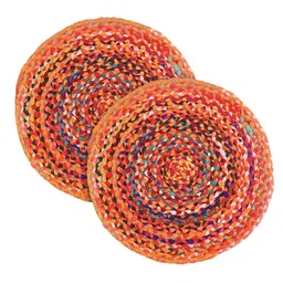 Kuber Industries Set Of 2 Red & White Anti-Skid Doormats image 4