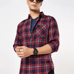 SF JEANS by Pantaloons Men Original Slim Fit Tartan Checks Opaque Checked Casual Shirt-picture-5