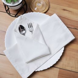 Aura Set of 6 White Cotton Table Napkins-10