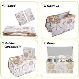 Kuber Industries White 3 Pieces Drawer Organiser With Lid image 3