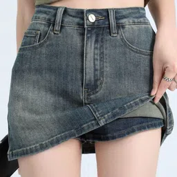 StyleCast Pure Cotton A-Line Mini Skirts-image-28