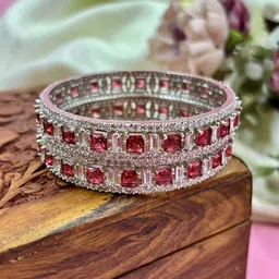Wedding Chuda by Hitesh Bangles Set Of 2 AD-Studded Kada Bangles image 3