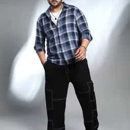 Instafab Plus Size Men Comfort Checked Casual Shirt-image-36