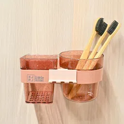 MARKET99 Pink & Beige 2 Pieces Textured Bath Accessories Set-image-84