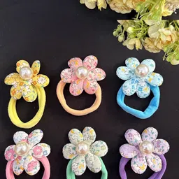 LYKAA Unisex Set of 6 Embellished Ponytail Holders-3