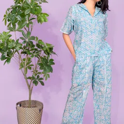 Kaajal by Vidhi Tie & Dye Printed Top With Trousers Co-Ords-picture-22