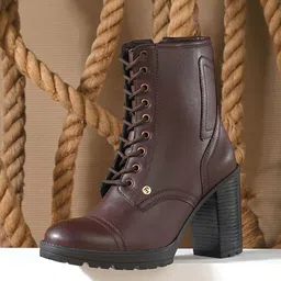 El Paso Women Block-Heeled Lace-Ups Chelsea Boots-image-68