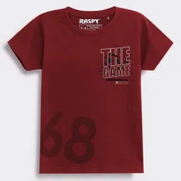 RASPY Boys Typography Printed Pack Of 2 Round Neck Pure Cotton Regular Fit Tshirts-51