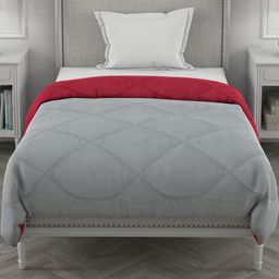 Myntra Elegant Homes Pink & Grey Microfiber AC Room 210 GSM Single Bed Comforter-picture-9